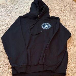 Gildan Black Hoodie with Blue Emblem